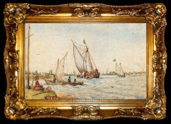 framed  AVERCAMP, Hendrick River Landscape, ta009-2